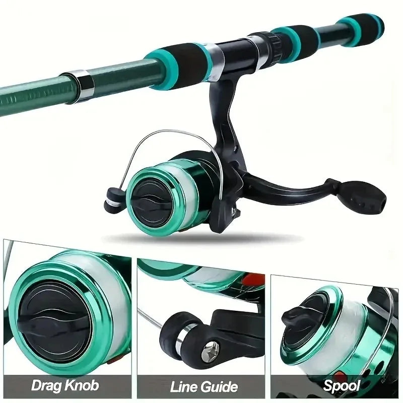 Angelset mit Teleskoprute und Spinnrolle – clever-campen Ansicht 5