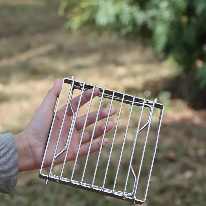 Kompakter Edelstahl Campingkocher – Faltbarer Grill – clever-campen Ansicht 2