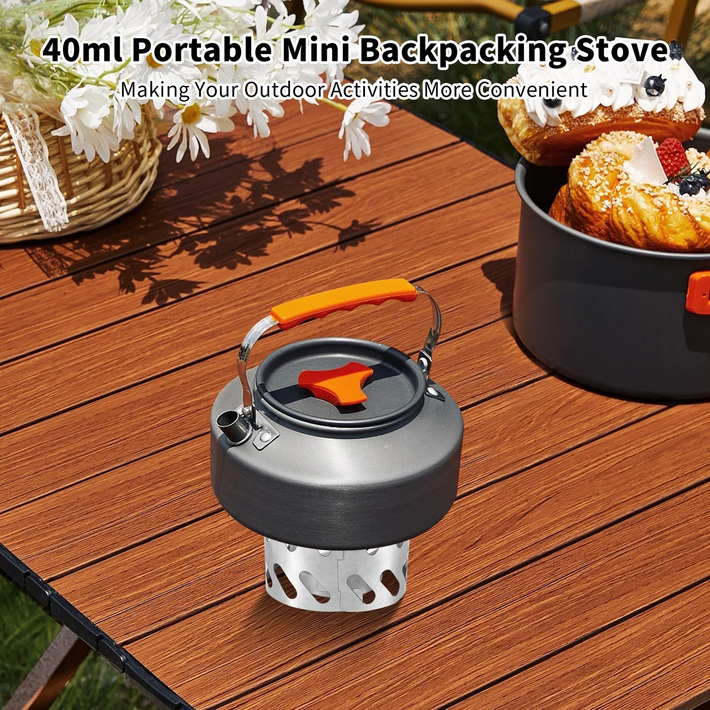 Mini Campingkocher aus Aluminium mit Windschutz – clever-campen Ansicht 6