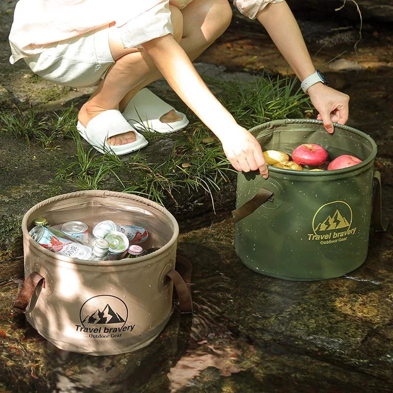 Faltbarer Wasserdichter Eimer für Camping und Angeln – clever-campen Ansicht 2