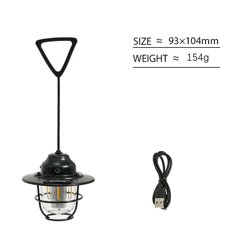 PACOONE Retro Campinglaterne IPX4 Wasserdicht Hängelampe – clever-campen Ansicht 6
