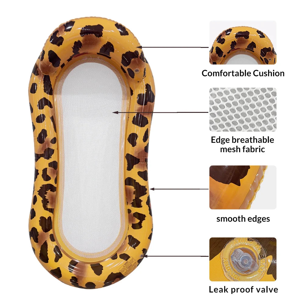 Aufblasbare Wasserliege für Pool und Strand – Leopard Design – clever-campen Ansicht 6