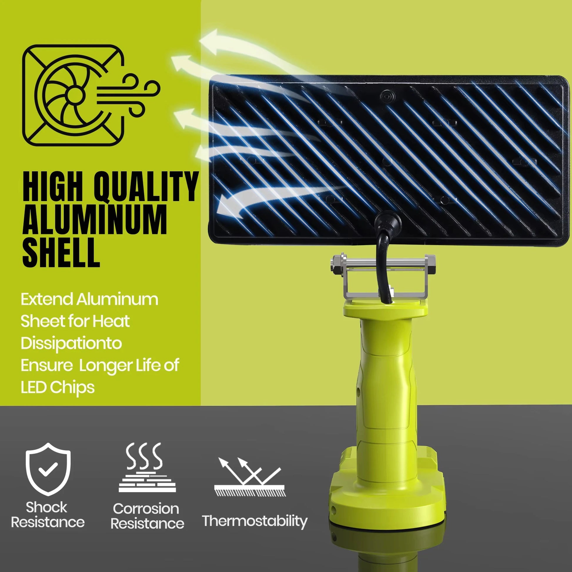 LED Arbeitsleuchte 4000LM für Ryobi 18V Batterien – clever-campen Ansicht 4