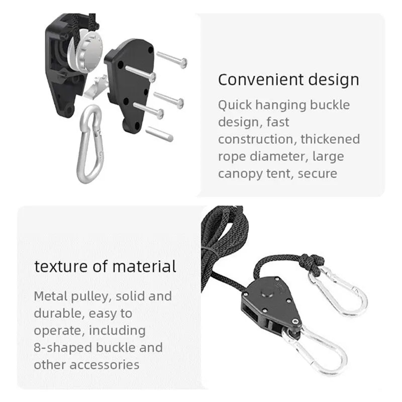 Verstellbares Abspannseil mit Karabiner für Zeltzubehör – clever-campen Ansicht 3