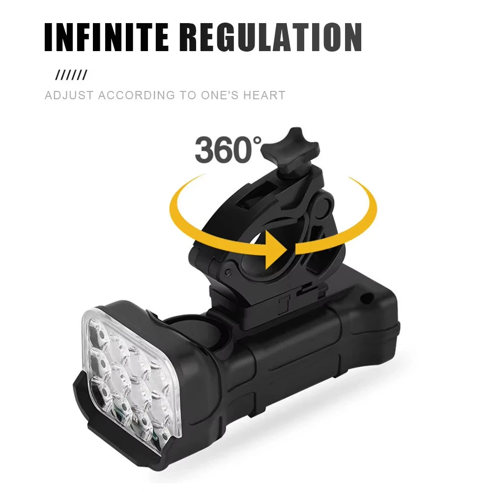 Bicycle Horn Beleuchtung 1800mAh LED mit 360° Drehung – clever-campen Ansicht 6