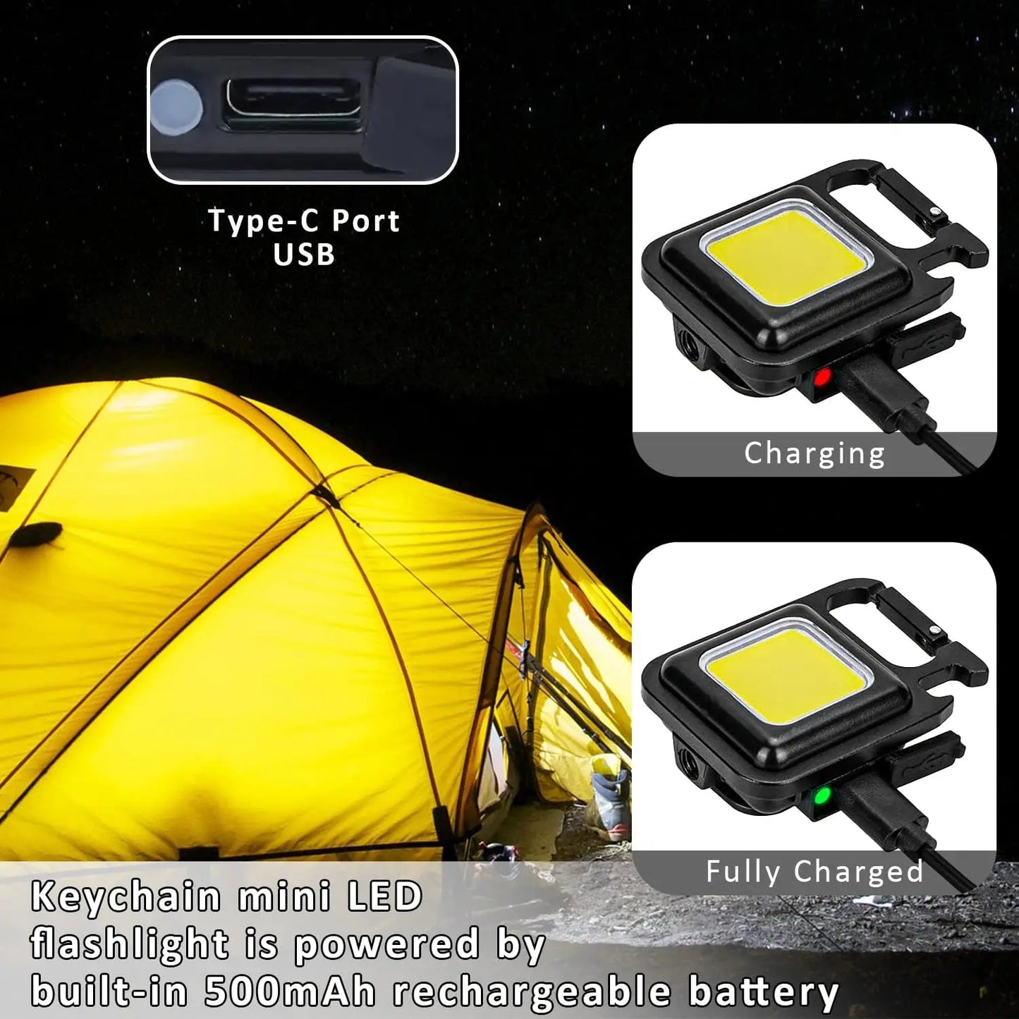LED Taschenlampe 1500LM mit Flaschenöffner und USB – clever-campen Ansicht 5