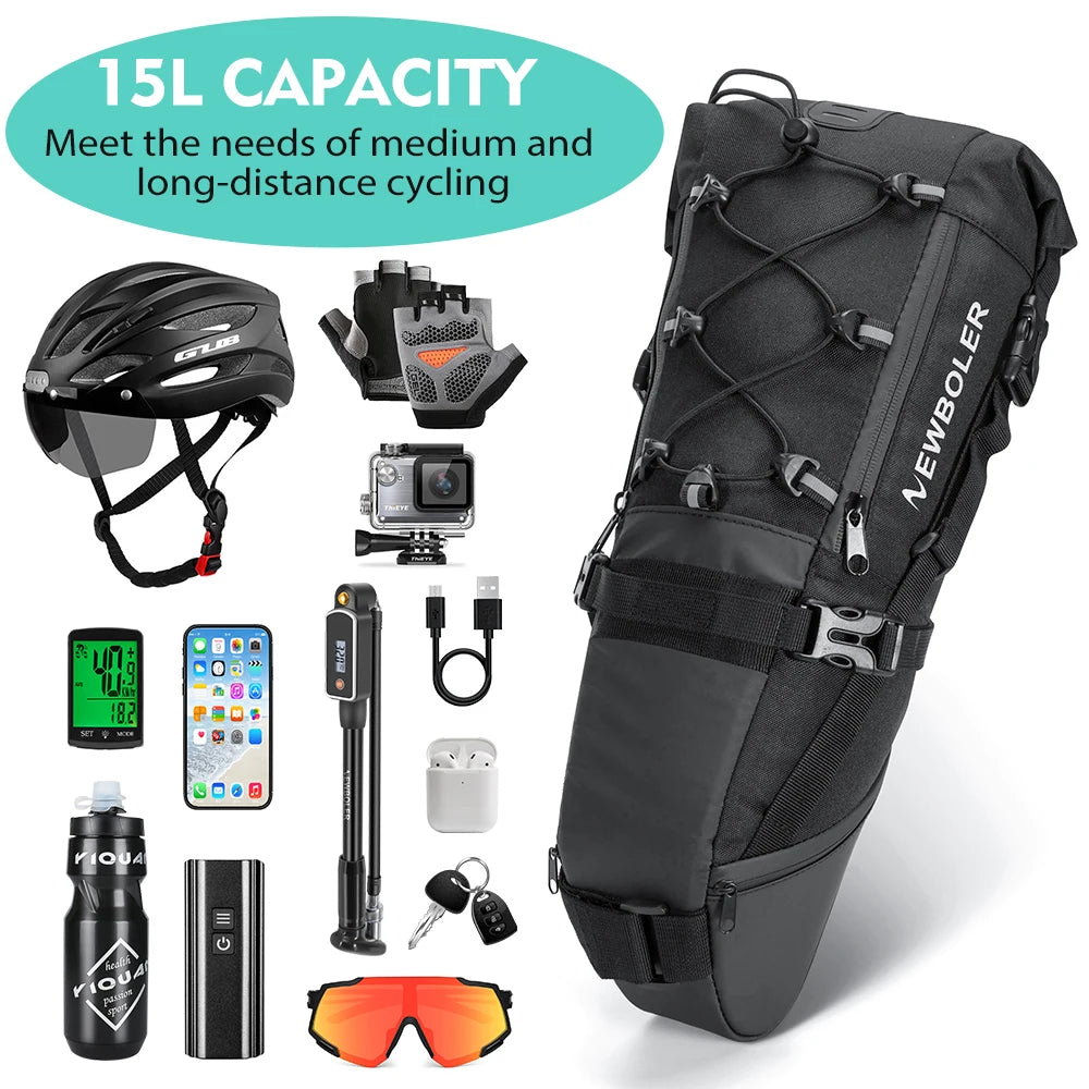 Wasserdichte 15L Fahrradtasche für Sattel | clever-campen – clever-campen Ansicht 2