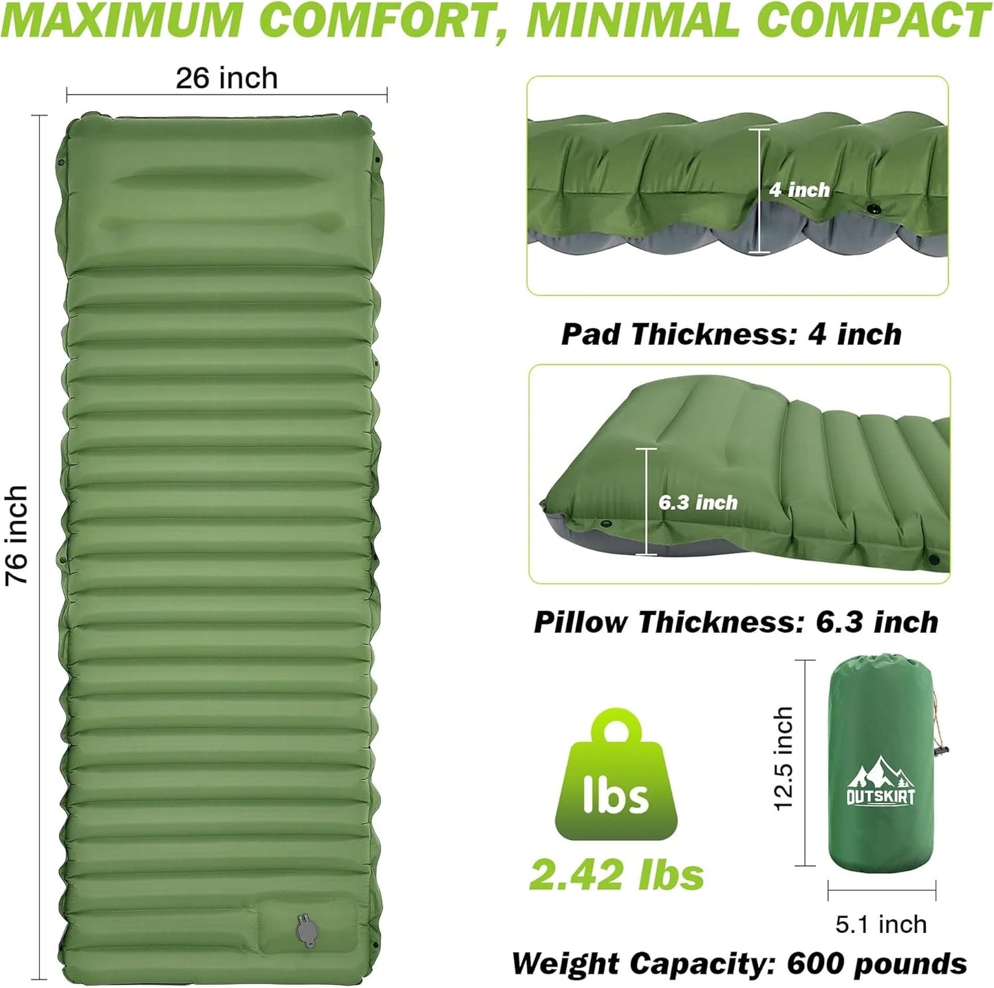 Extra Dicke 10 cm Isomatte Selbstaufblasend für Camping – clever-campen Ansicht 5