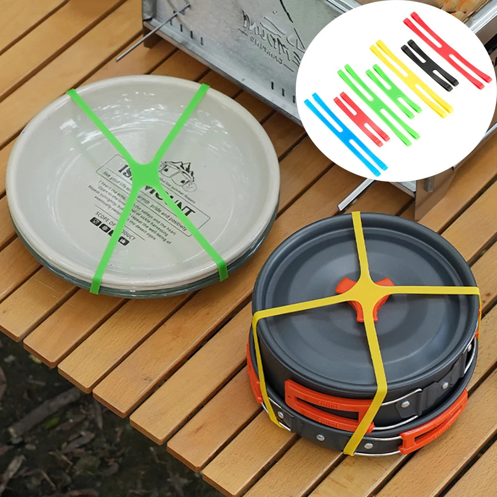 H-förmige Silikonbänder für Campinggeschirr – clever-campen Ansicht 2