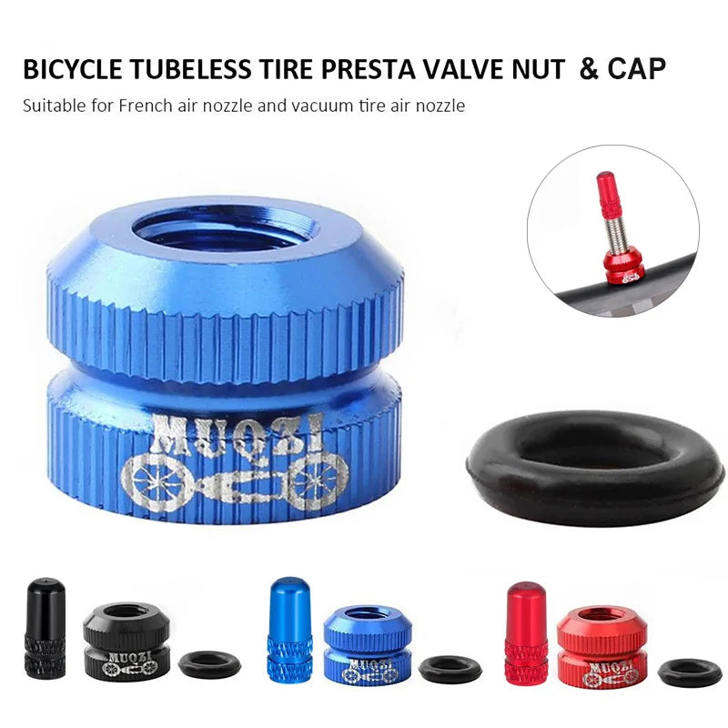 Bicycle Tire Valve Nut Set mit Presta Ventilkappen – clever-campen Ansicht 4