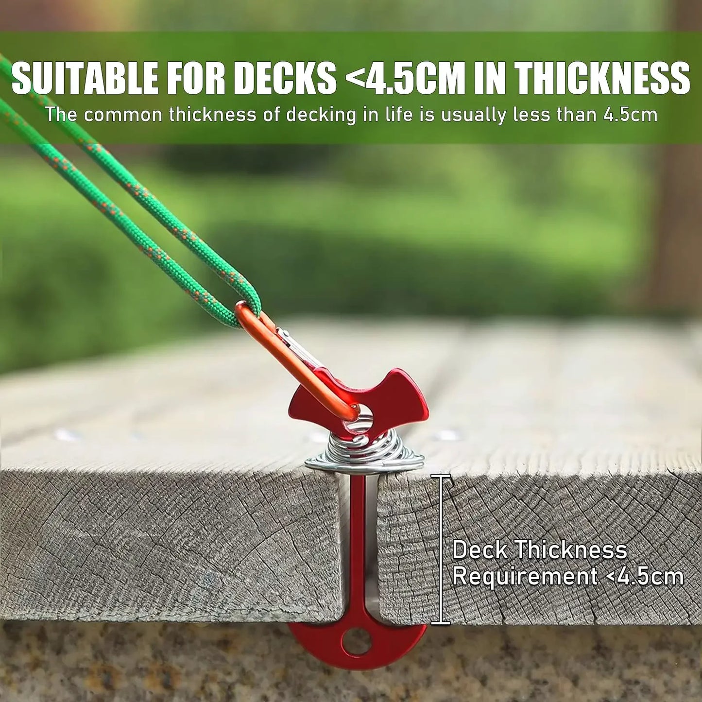 Windfeste Aluminium Deckanker mit Karabinerhaken – clever-campen Ansicht 5