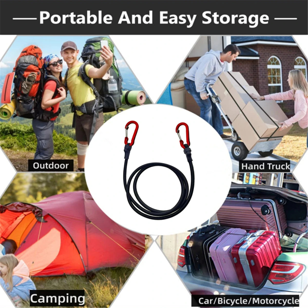 Robuste Bungee Schnur mit Karabinerhaken für Camping – clever-campen Ansicht 5