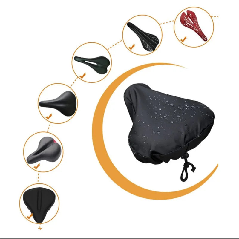 Wasserdichtes Fahrradsattel Regencover mit Kordelzug – clever-campen Ansicht 3