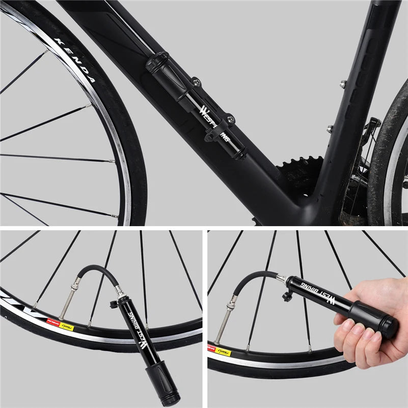 WEST BIKING Mini Fahrradpumpe Aluminium 100Psi – clever-campen Ansicht 4