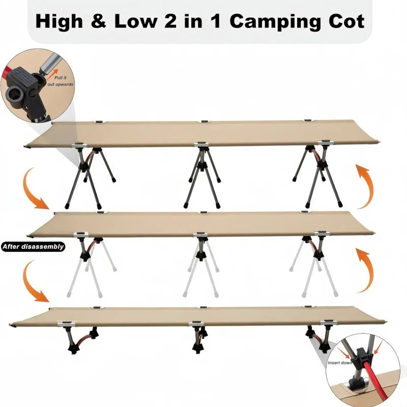Feldbett Camping Klappbett Aluminium Leicht für Erwachsene – clever-campen Ansicht 4
