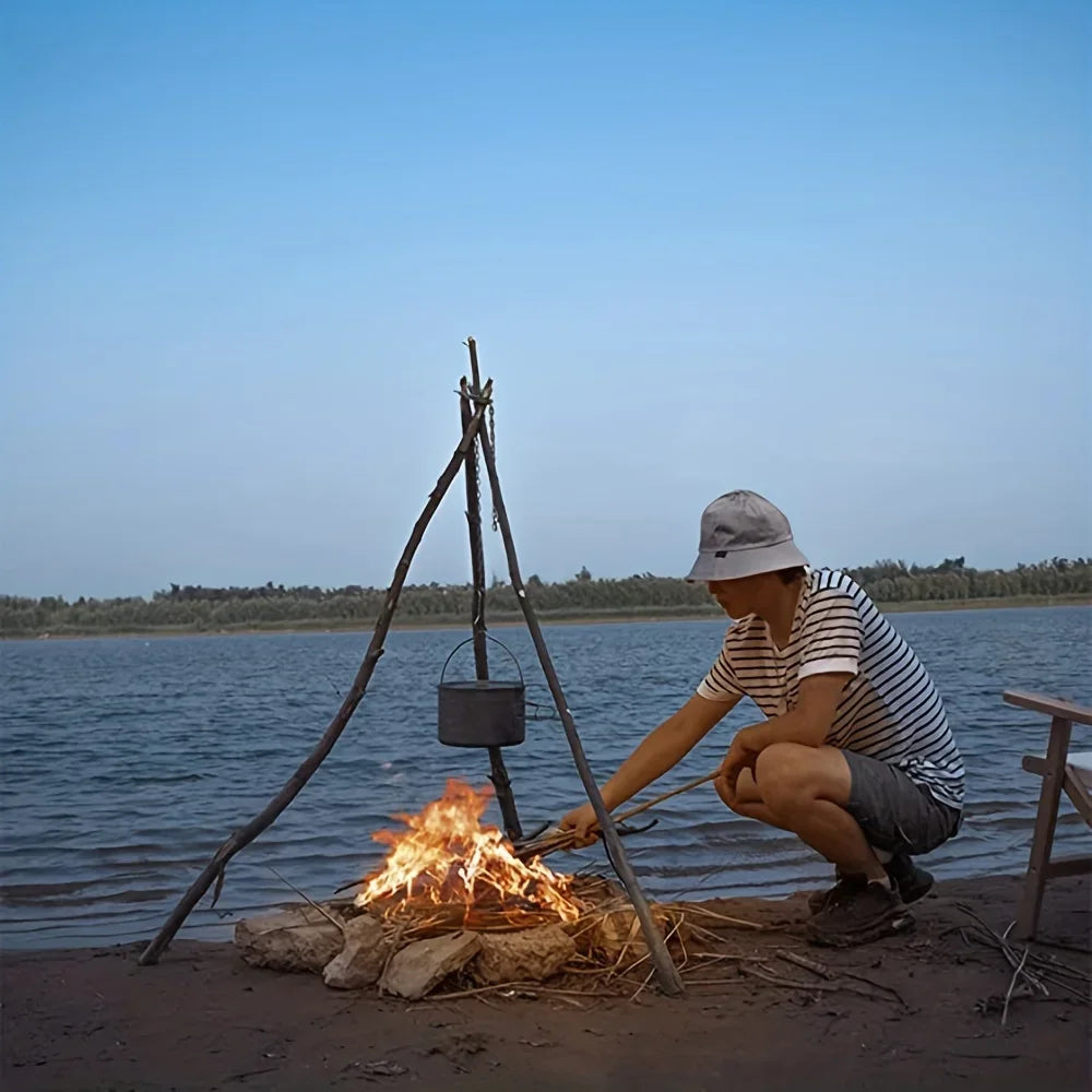 Tragbares Edelstahl Camping Tripod für BBQ und Kochen – clever-campen Ansicht 6