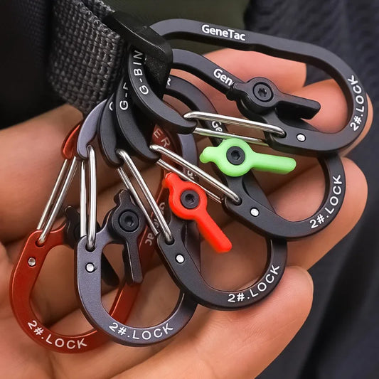 4er Set Mini Karabiner mit Schloss für Rucksäcke – clever-campen Ansicht 2