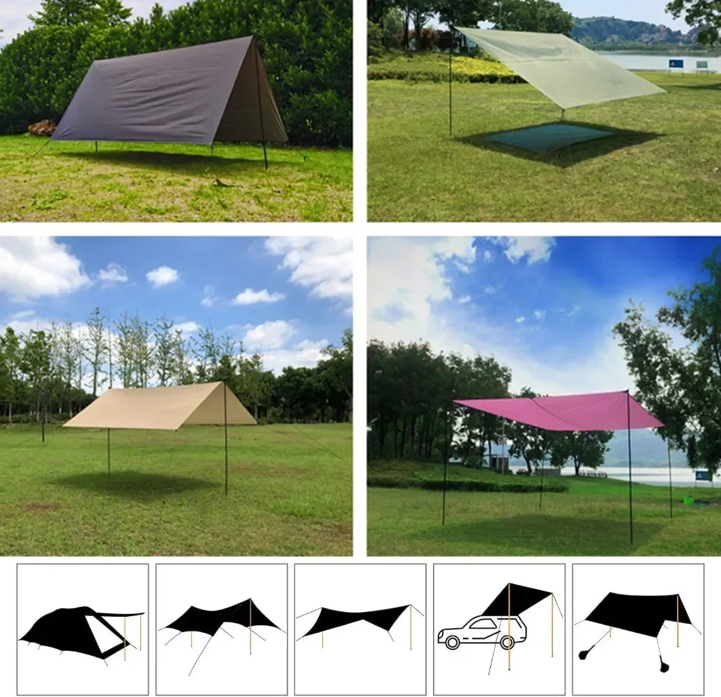 Set aus 2 verstellbaren Zeltstangen aus Stahl mit Heringen – clever-campen Ansicht 6
