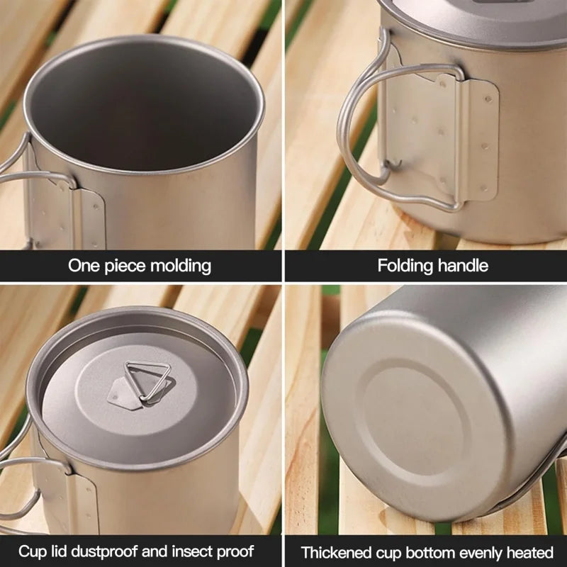 Titanium Camping Becher mit Klappgriff – Leicht & Tragbar – clever-campen Ansicht 3