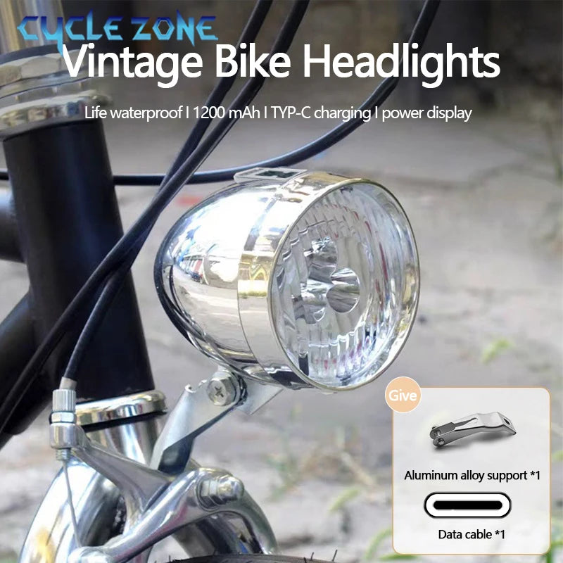 Vintage Fahrrad Frontlicht 3 LED Retro Design – clever-campen Ansicht 3