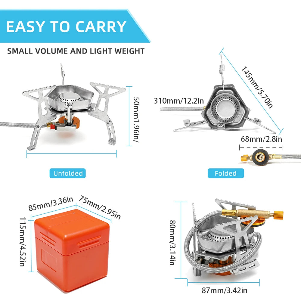 Camping Windproof Gas Stove 3500W – Tragbarer Kocher – clever-campen Ansicht 2