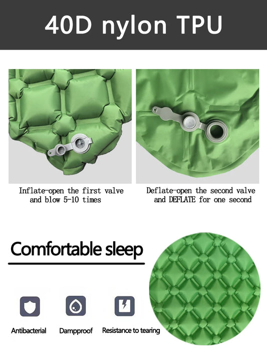 Luftmatratze Camping mit Kopfkissen - Ultraleicht – faltbar – clever-campen Ansicht 2