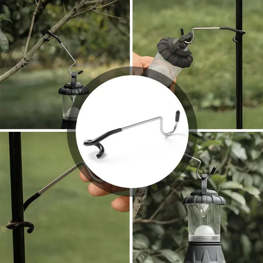 Zeltzubehör: 2er Set Edelstahl Lampenhalter Haken – clever-campen Ansicht 2