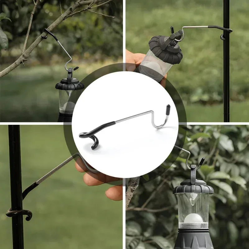 Zeltzubehör: 2er Set Edelstahl Lampenhalter Haken