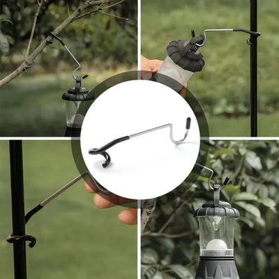 Zeltzubehör: 2er Set Edelstahl Lampenhalter Haken