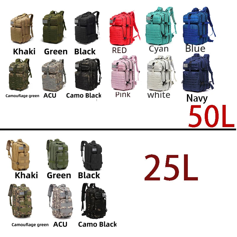 Nylon Rucksack 25L/50L Wasserdicht Trekking Fishing Hunting – clever-campen Ansicht 3