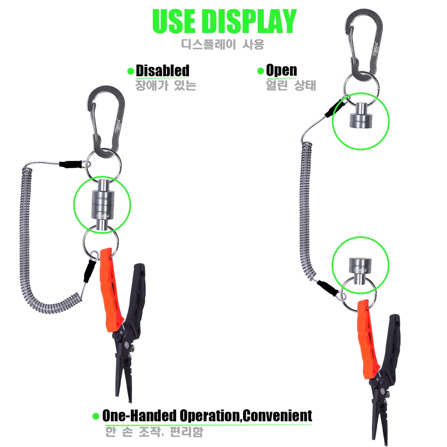 Magnetischer Netzhalter mit Spiralkabel für Angler – clever-campen Ansicht 5