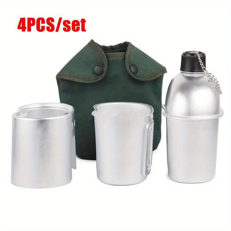Militär Trinkflasche Set aus Aluminium – clever-campen Ansicht 2