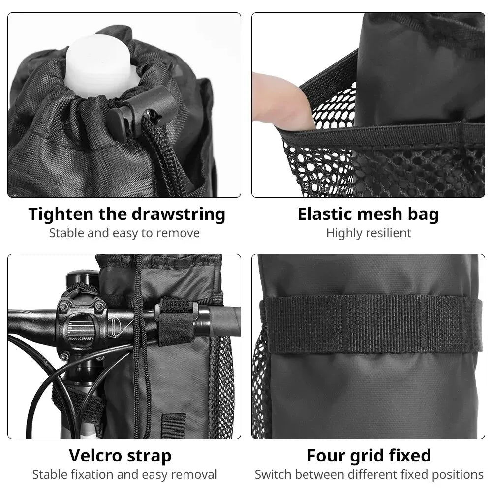Fahrradflasche Halterung mit Netz-Taschen für Getränke – clever-campen Ansicht 5