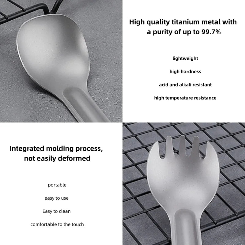 Titanium Spork Set mit langem Griff für Camping – clever-campen Ansicht 3