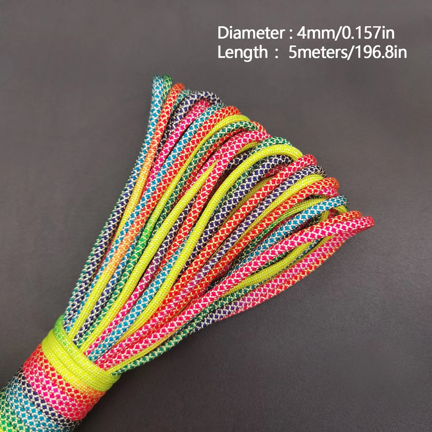Regenbogen Paracord 7 Stränge 2mm/3mm/4mm für Camping – clever-campen Ansicht 5