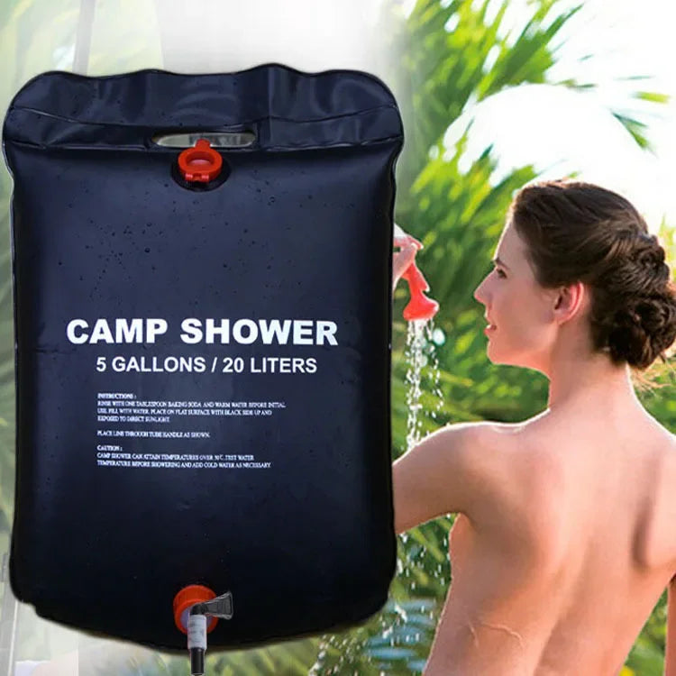Grossfassung 20L Outdoor-Duschenbeutel mit Solar-Heizung – clever-campen Ansicht 2
