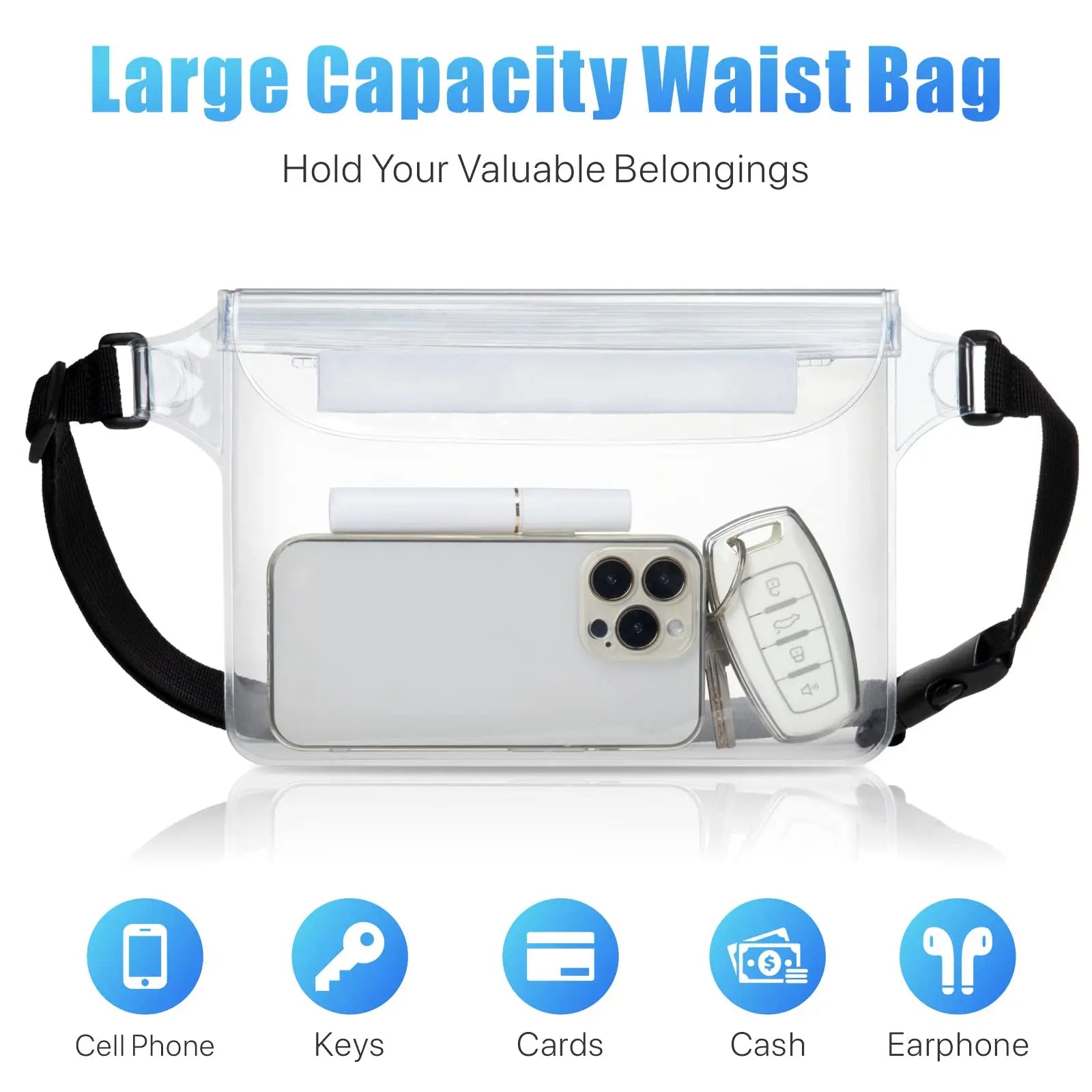 Wasserdichte Handytasche mit verstellbarem Hüftgurt – clever-campen Ansicht 3