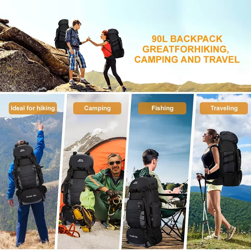 90L Wasserdichter Wanderrucksack für Outdoor-Aktivitäten – clever-campen Ansicht 6