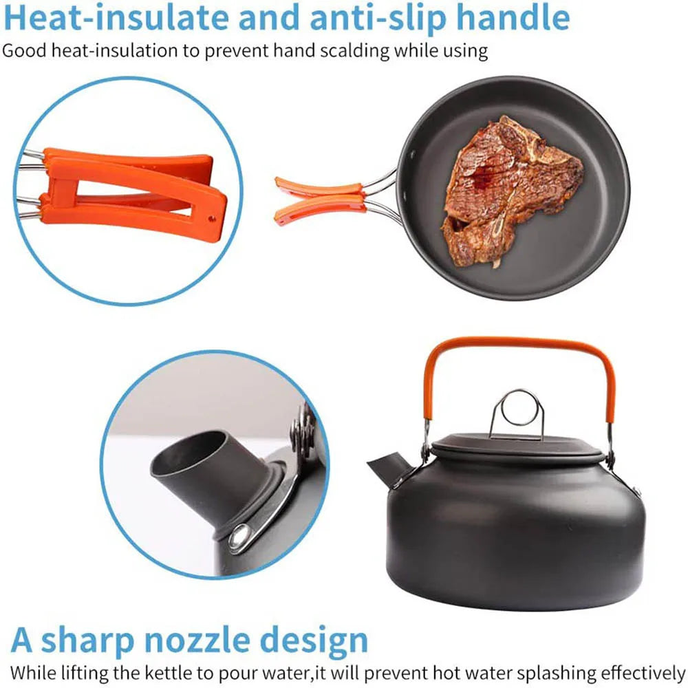 Camping Kochgeschirr Set Aluminium für Outdoor-Aktivitäten – clever-campen Ansicht 4
