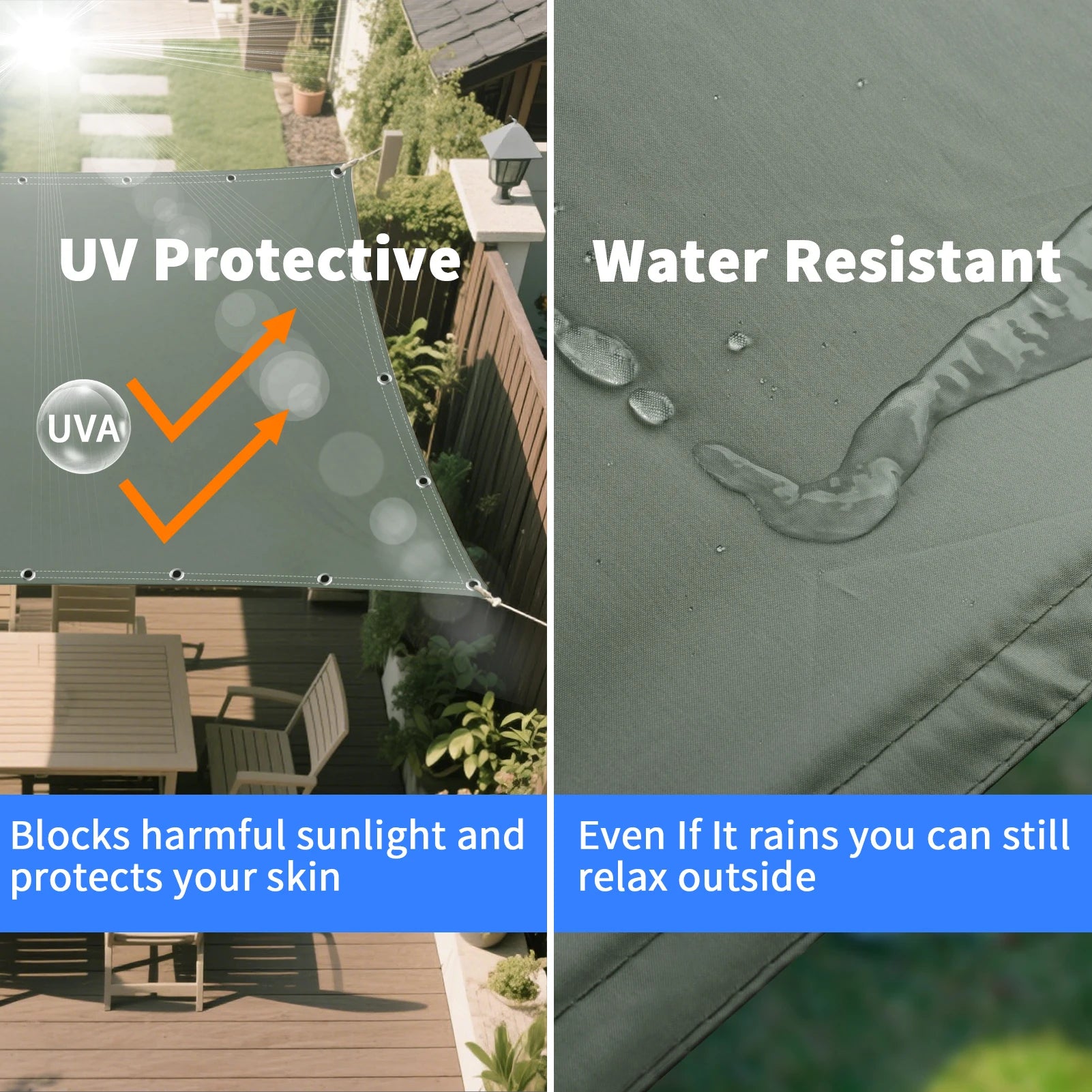 Wasserdichte Schattenplane mit Ösen für Hängematten – clever-campen Ansicht 5