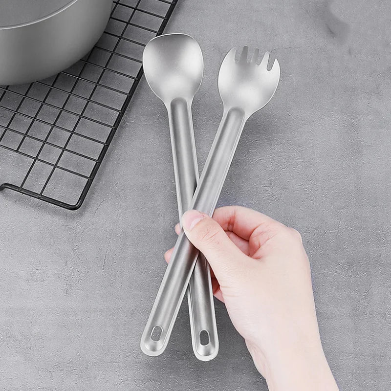 Titanium Spork Set mit langem Griff für Camping – clever-campen Ansicht 5