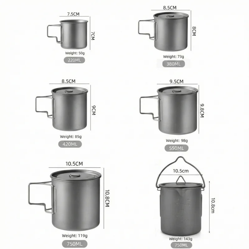 Titanium Camping Becher mit Klappgriff – Leicht & Tragbar – clever-campen Ansicht 2