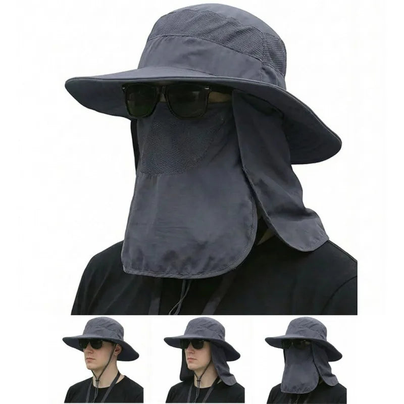 Outdoor Sonnenhut mit abnehmbarem Gesichtsschutz für Angler – clever-campen Ansicht 3