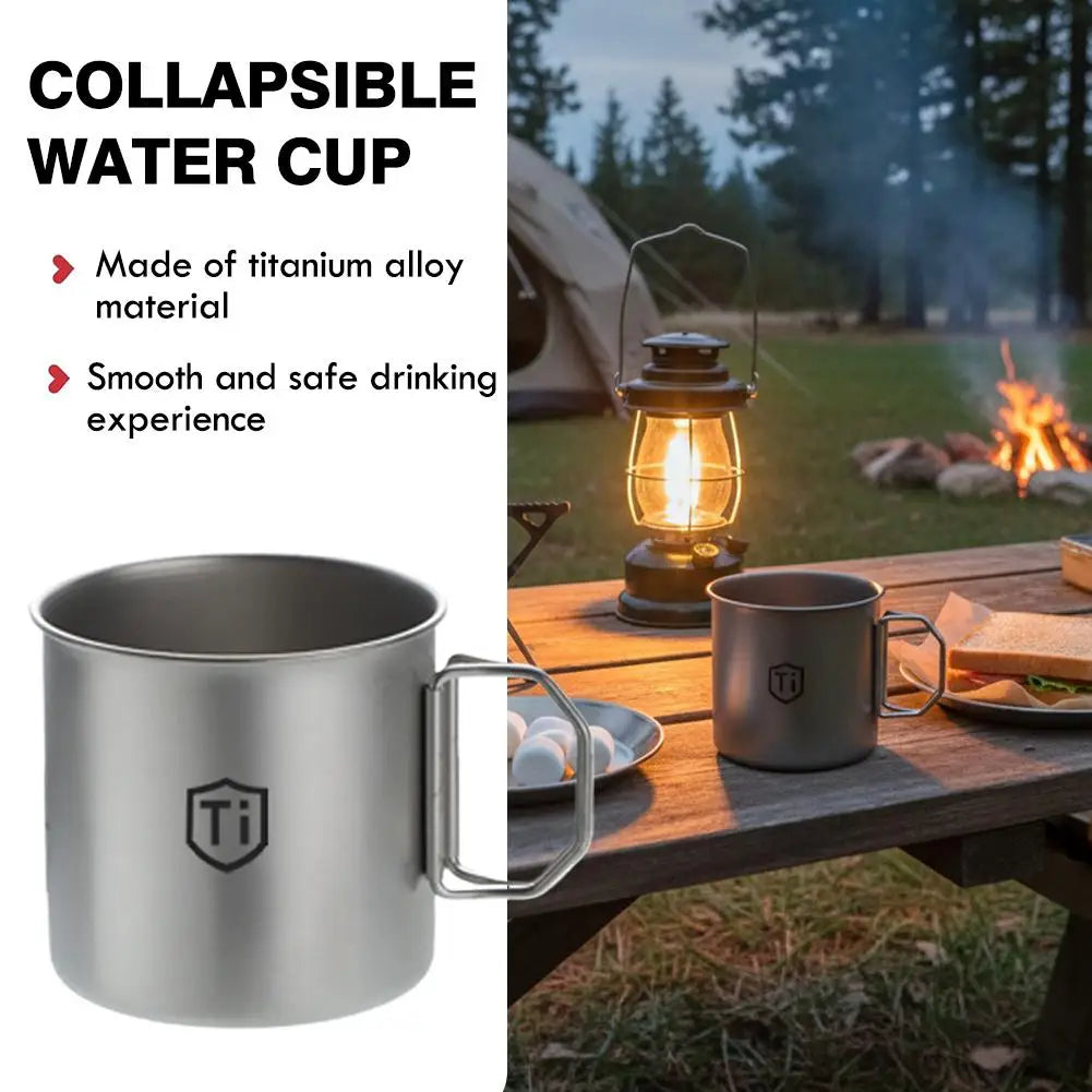 Titanlegierung Camping Wasserbecher mit klappbarem Griff – clever-campen Ansicht 6