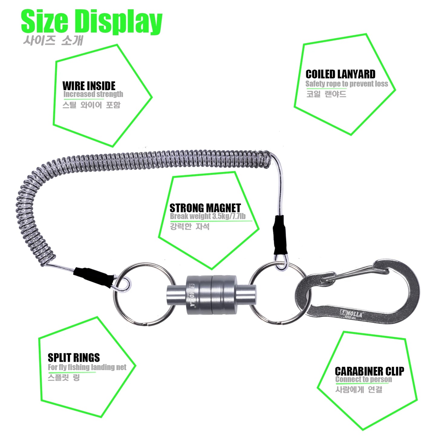 Magnetischer Netzhalter mit Spiralkabel für Angler – clever-campen Ansicht 3