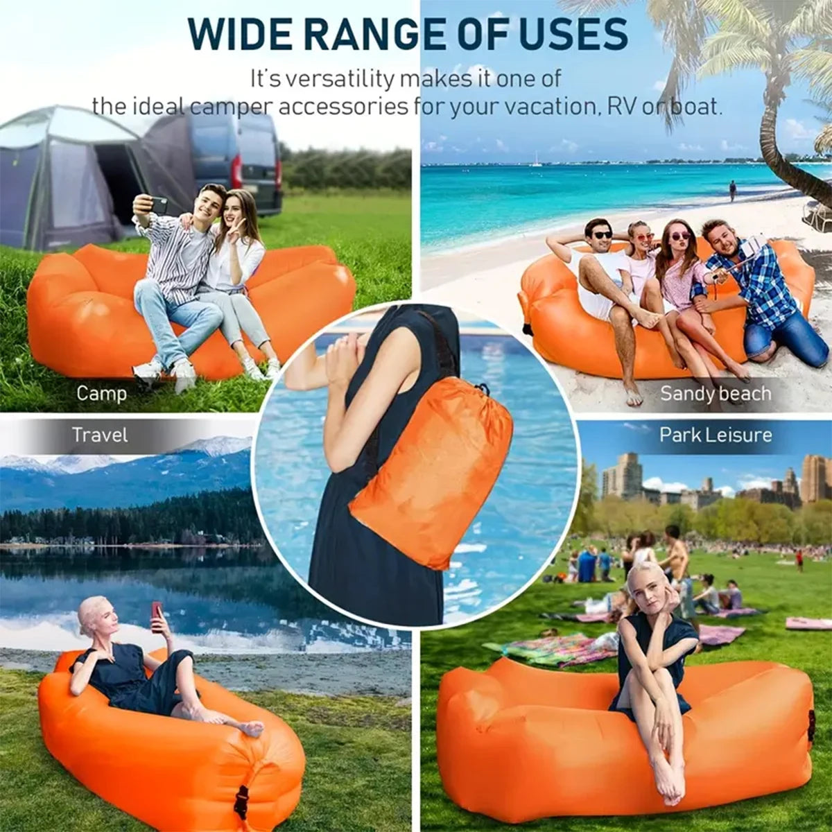 Faltbare Luftmatratze für Schwimmbad und Strand – – clever-campen Ansicht 5