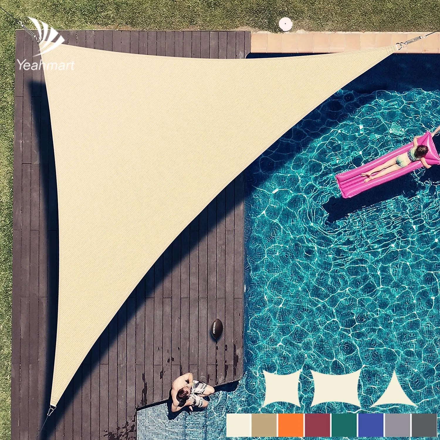 Wasserdichtes Dreieck-Sonnensegel 98% UV-Schutz – clever-campen Ansicht 2