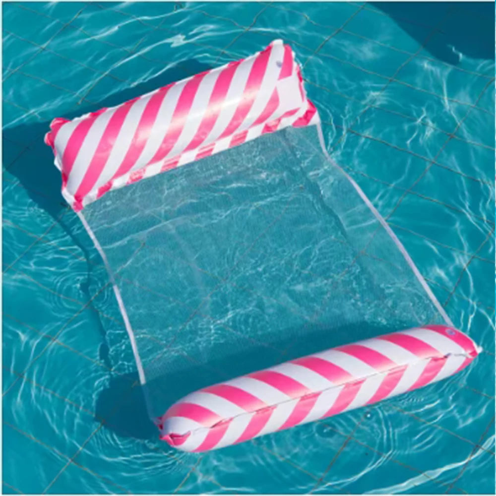 Aufblasbare Wasser-Hängematte gestreift – Faltbar für Pool – clever-campen Ansicht 5