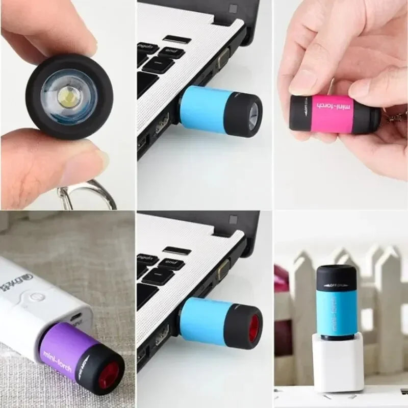 Mini LED Taschenlampe USB wiederaufladbar Schlüsselanhänger – clever-campen Ansicht 6