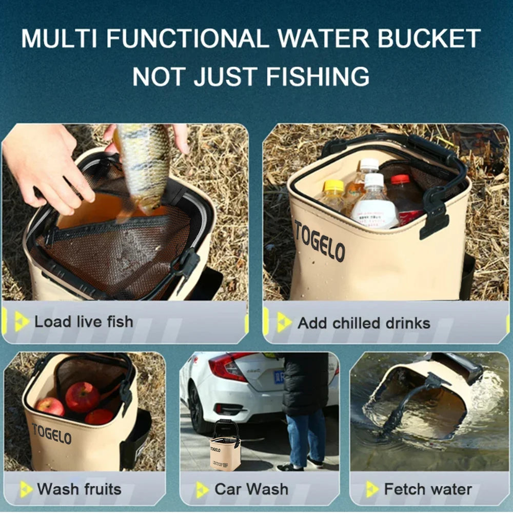 Kollapsbarer Angelfischereibucket für lebende Fische – clever-campen Ansicht 5